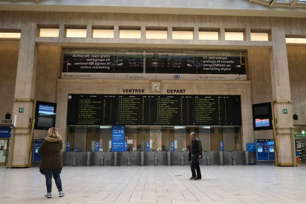 Widok Pustej Głównej Sali Dworca Centralnego Tym Jak Dniu Marca — Zdjęcie stockowe