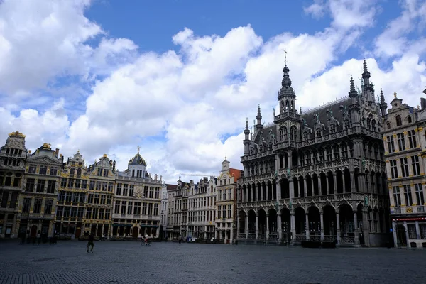 Pohled Prázdné Grand Place Centru Bruselu Poté Belgie Dne Dubna — Stock fotografie