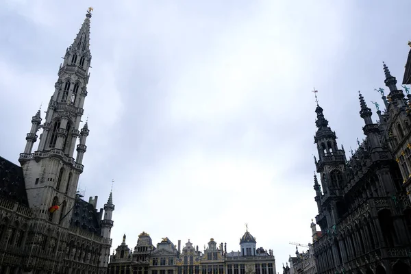 Uma Visão Grand Place Vazia Centro Cidade Bruxelas Depois Que — Fotografia de Stock