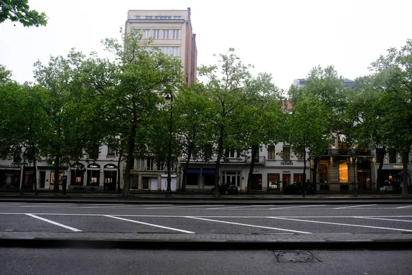 View Empty Open Área Parking Brussels Belgium Abril 2020 — Foto de Stock