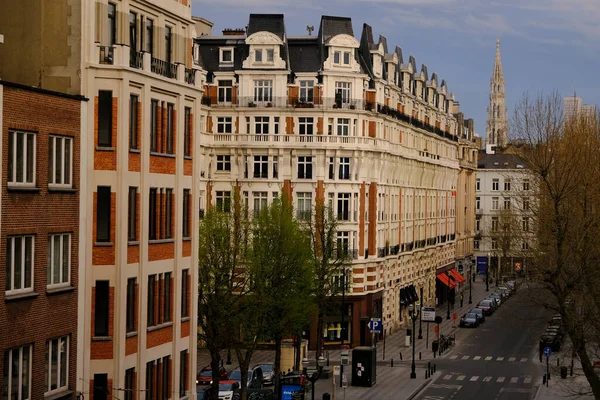 Εξωτερικοί Χώροι Κτιρίων Διαμερισμάτων Στις Βρυξέλλες Βέλγιο Στις Απριλίου 2020 — Φωτογραφία Αρχείου