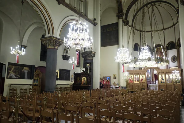 Una Vista Catedral Vacía Los Arcángeles Miguel Gabriel Durante Una — Foto de Stock