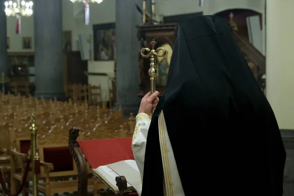 Metropolitano Ortodoxo Atenágoras Lidera Servicio Resurrección Pascua Que Tiene Lugar — Foto de Stock