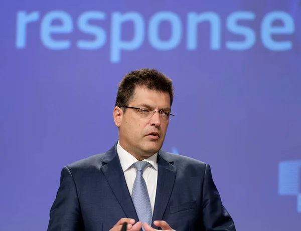 Janez Lenarcic Commissaire Européen Chargé Gestion Des Crises Intervient Lors — Photo