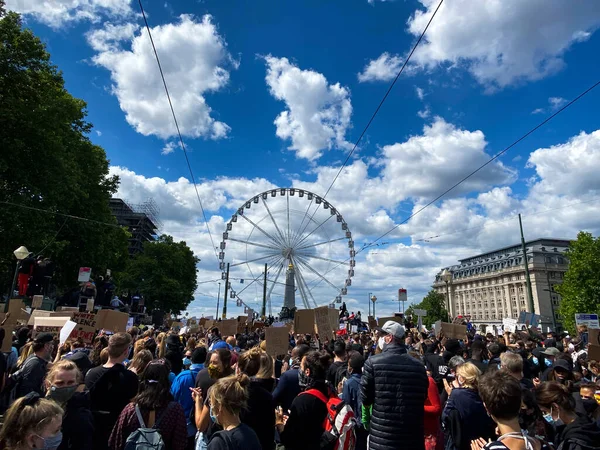 Demonstranten Houden Bordjes Vast Tijdens Protestbetoging Van Black Lives Matter — Stockfoto