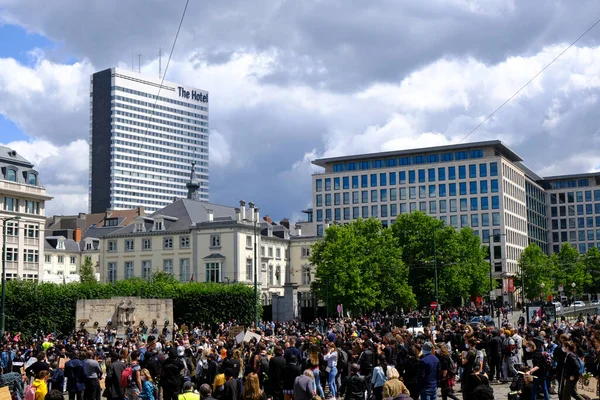 Una Manifestación Black Lives Matter Tiene Lugar Bruselas Bélgica Junio — Foto de Stock