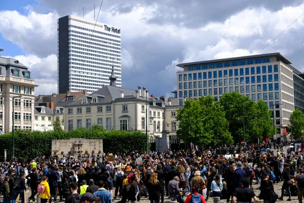 Una Manifestación Black Lives Matter Tiene Lugar Bruselas Bélgica Junio — Foto de Stock