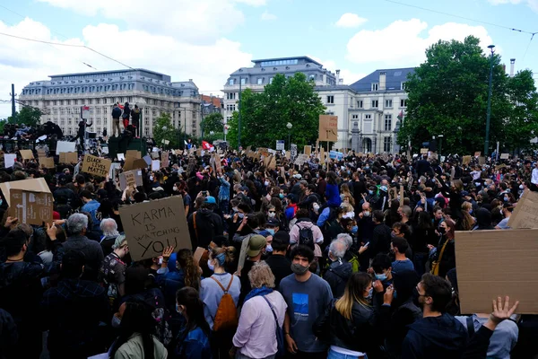 Een Demonstratie Black Lives Matter Vindt Plaats Brussel België Juni — Stockfoto