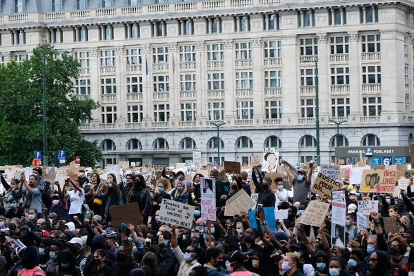 Een Demonstratie Black Lives Matter Vindt Plaats Brussel België Juni — Stockfoto