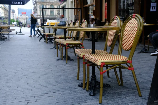 Över Ett Tomt Turistområde Som Restauranger Och Barer Öppnas Igen — Stockfoto