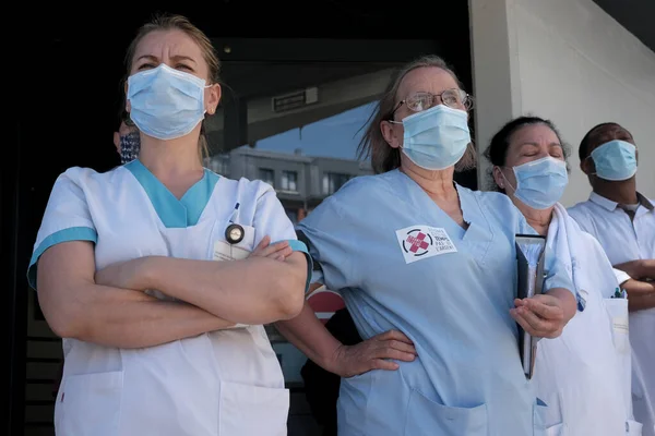 Bruxelas Bélgica Junho 2020 Trabalhadores Saúde Participam Protesto Pedindo Melhores — Fotografia de Stock