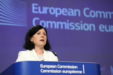 AB Komiseri Vera Jourova ve AB Komisyon Üyesi Didier Reynders, 24 Haziran 2020 'de Brüksel' de AB 'nin veri koruma konusundaki kuralları (GDPR) ve yeni AB mağdur hakları stratejisi konulu basın toplantısı düzenlediler.