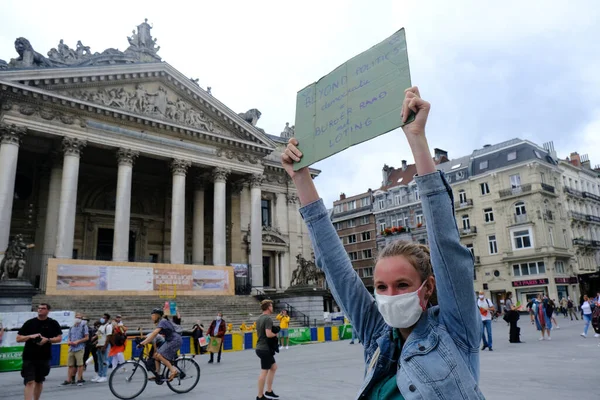 Brüksel Belçika Haziran 2020 Eylemciler Yok Olma Syanı Iklim Değişikliği — Stok fotoğraf