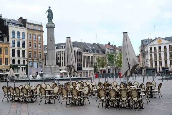 View Empty Touristic Area Restaurants Bars Reopen Weeks Lockdown Restrictions — Stock Photo, Image