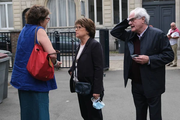 Die Bürgermeisterin Der Sozialistischen Partei Von Lille Martine Aubry Kommt — Stockfoto