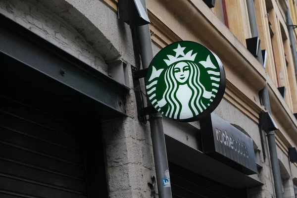 Vista Exterior Café Starbucks Lille França Junho 2020 — Fotografia de Stock