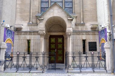 Antwerp, Belçika 'daki Portekiz Sinagogu' nun dış görünüşü, 4 Temmuz 2020.