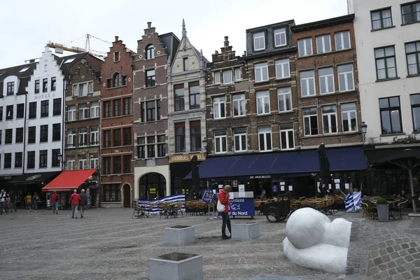 Toeristische Wandeling Historisch Centrum Van Antwerpen België Juli 2020 — Stockfoto