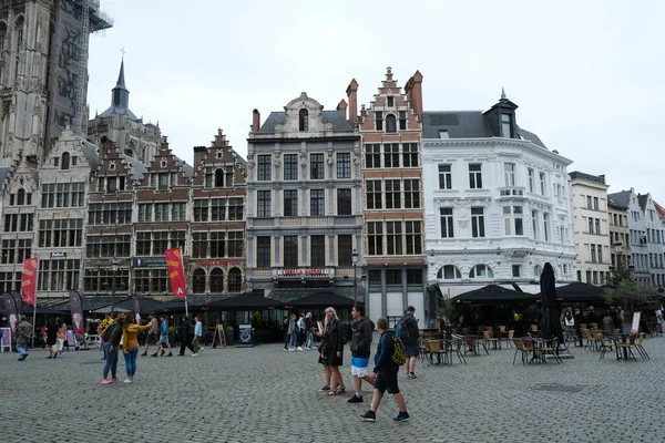 Τουριστική Βόλτα Στο Ιστορικό Κέντρο Της Αμβέρσας Βέλγιο Στις Ιουλίου — Φωτογραφία Αρχείου
