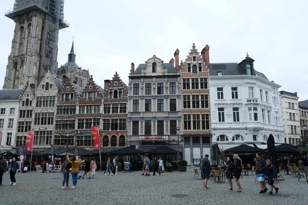 Toeristische Wandeling Historisch Centrum Van Antwerpen België Juli 2020 — Stockfoto