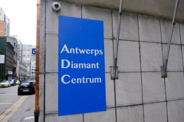 Antwerps Diamant Centrum 'un Antwerp, Belçika' daki dış görünüşü 4 Temmuz 2020.