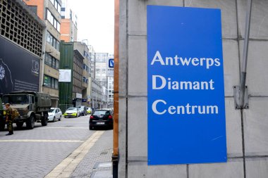 Antwerps Diamant Centrum 'un Antwerp, Belçika' daki dış görünüşü 4 Temmuz 2020.