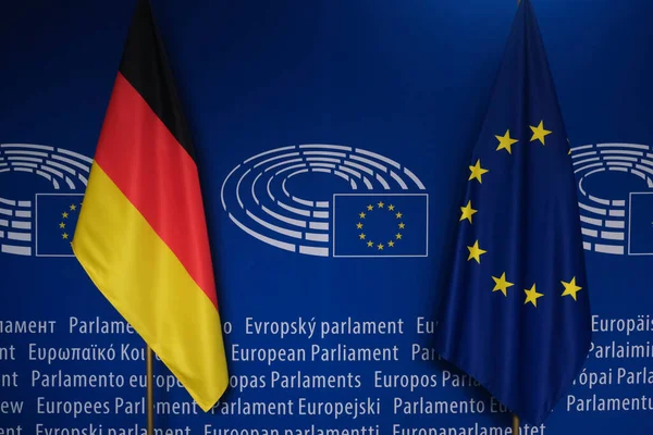 Brussel België Juli 2020 Vlag Van Duits Bij Het Europees — Stockfoto