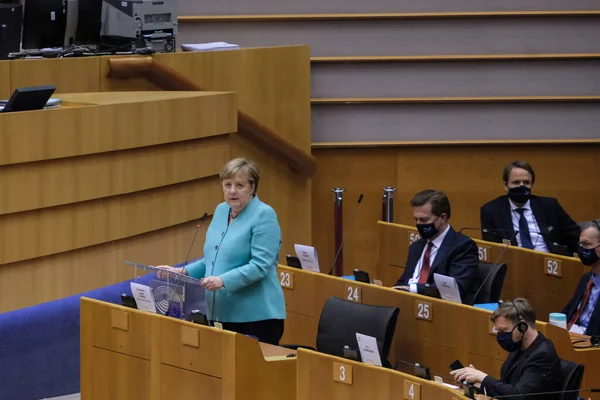 Chanceler Alemã Angela Merkel Dirige Câmara Durante Uma Sessão Plenária — Fotografia de Stock