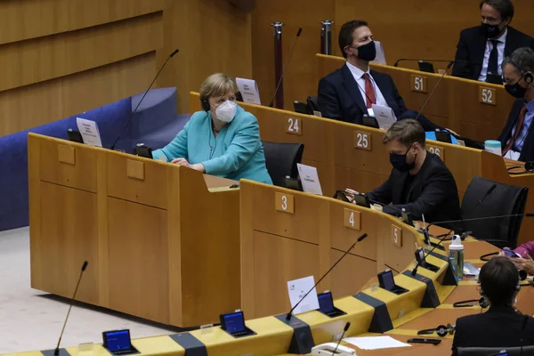 Chanceler Alemã Angela Merkel Dirige Câmara Durante Uma Sessão Plenária — Fotografia de Stock