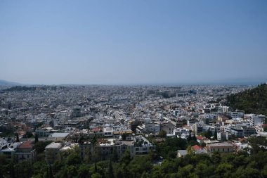 5 Ağustos 2020 'de Atina' nın Atina kentindeki Akropolis tepesinden Atina manzarası