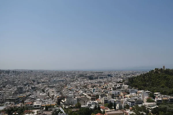 Blick Auf Athen Vom Akropolis Hügel Athen Griechenland August 2020 — Stockfoto