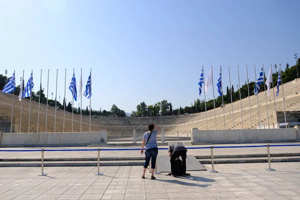 Athén Görögország 2020 Augusztus Kallimarmaro Néven Ismert Panathenaic Stadion Egy — Stock Fotó