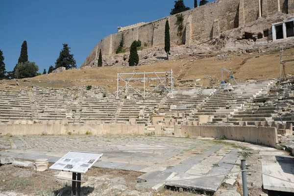 Parthenon Stannar Akropolis Hill Solig Dag Aten Grekland Augusti 2020 — Stockfoto