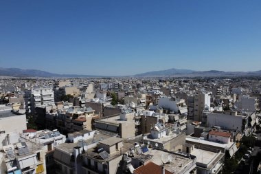 29 Ağustos 2020 'de Yunanistan' ın Korydallos ilçesindeki konutların hava manzarası