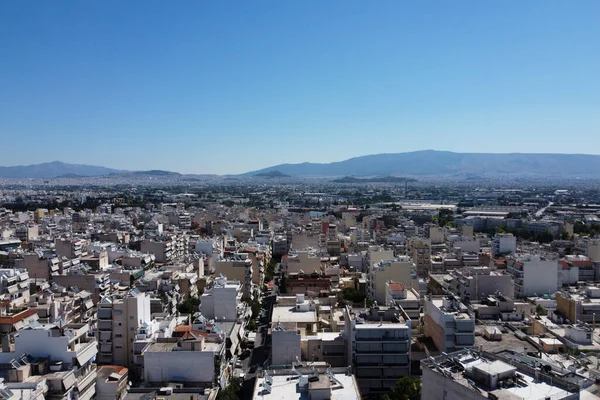 29 Ağustos 2020 'de Yunanistan' ın Korydallos ilçesindeki konutların hava manzarası