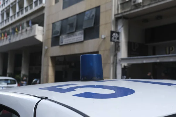 Atina Şehir Merkezindeki Omonia Polis Karakolunun Ağustos 2020 Tarihli Dış — Stok fotoğraf