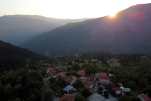 Vista Aérea Lefka Pueblo Paloukova Como Nombró Anteriormente Pueblo Construido —  Fotos de Stock