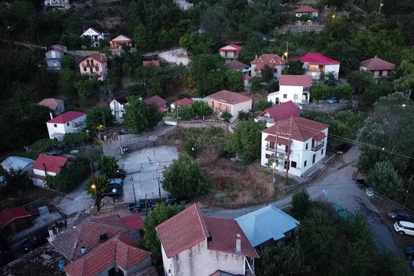 Lefka Paloukova Köyünün Havadan Görünüşü Yunanistan Ağustos 2020 Köknar Ağaçlarından — Stok fotoğraf