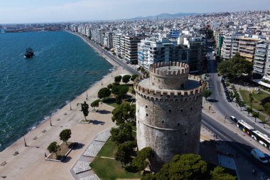 Yunanistan 'daki Selanik Beyaz Kulesi' nin 25 Ağustos 2020 tarihli hava görüntüsü
