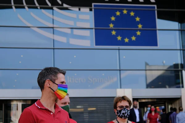 Brussels Belgium 15Th September 2020 Members European Parliament Lgbt Supporters — Stock Photo, Image