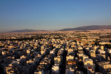 29 Ağustos 2020 'de Yunanistan' ın Korydallos ilçesindeki konutların hava manzarası