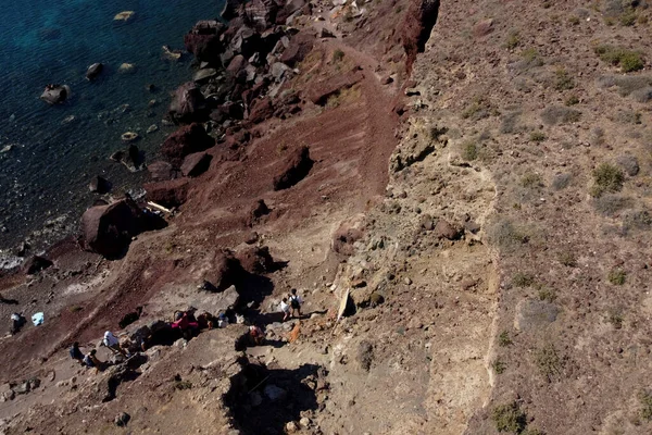 Aerial View Red Beach Island Santorini Greece Aug 2020 — Stock Fotó