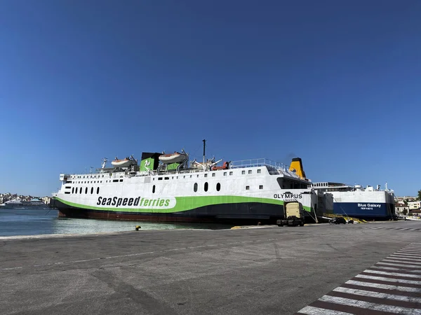 Navios Porto Pireu Grécia Agosto 2020 — Fotografia de Stock