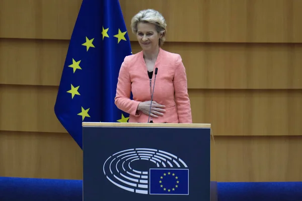 Presidente Comissão Europeia Ursula Von Der Leyen Dirige Plenário Durante — Fotografia de Stock