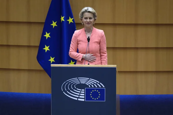 Presidente Comissão Europeia Ursula Von Der Leyen Dirige Plenário Durante — Fotografia de Stock