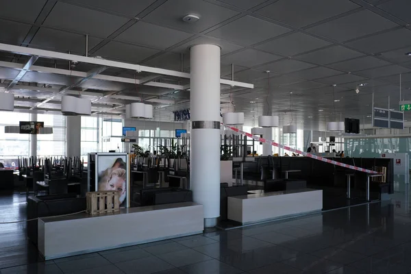 Closed Restaurant Empty Terminal Franz Josef Strauss Airport Munich Southern — Stock Photo, Image