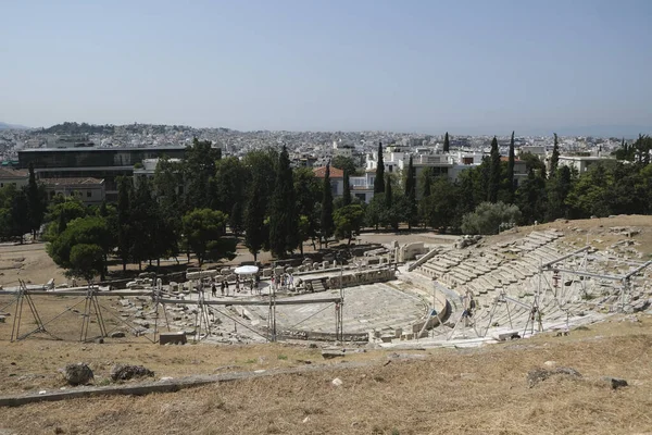 Vista Del Teatro Dionisio Atenas Grecia Agosto 2020 — Foto de Stock