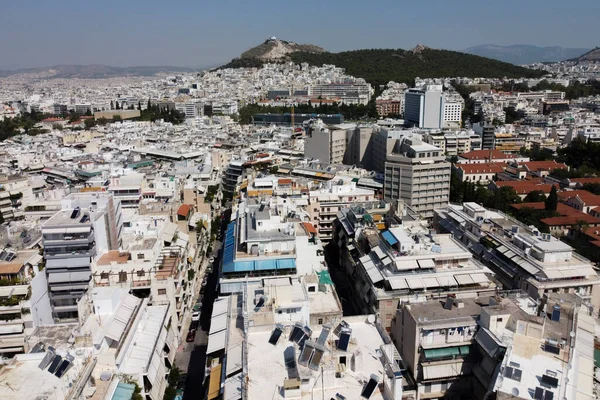 Drohnenaufnahmen Vom Symbolträchtigen Lycabettus Hügel Und Der Stadt Athen August — Stockfoto
