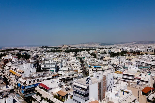 Drohnenaufnahmen Vom Symbolträchtigen Lycabettus Hügel Und Der Stadt Athen August — Stockfoto