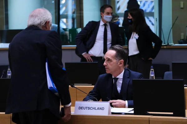 Bruselas Bélgica Septiembre 2020 Ministra Alemana Asuntos Exteriores Heiko Maas — Foto de Stock